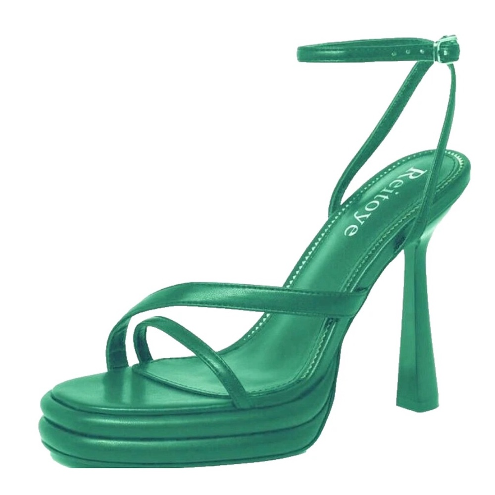 $15$ Reitoye Platform Heel Sandals Open Toe Ankle Strap Sz 8